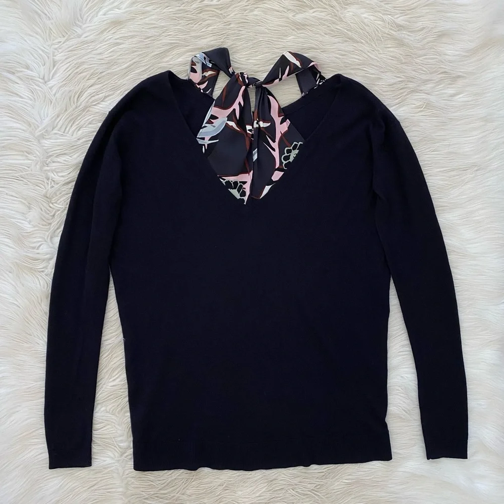 Dorothee Schumacher Navy Blue Knit Ribbon Detail Pullover Sweater - Picture 6 of 10